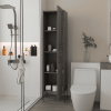 18" Gray Wood Freestanding Double Door Bathroom Vanity
