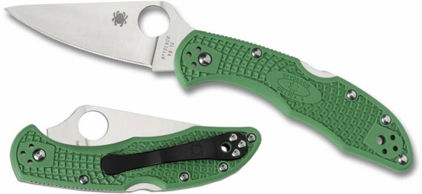 Spyderco Delica 4 Folding Knife Green FRN Handles Made in Japan