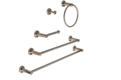 FantasHome 5 Pcs Brushed Nickel Bathroom Hardware Accessories Set - Silver