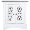 Sunset Trading Cottage Solid Wood Accent Cabinet | Two Doors with Storage | Distressed White/Driftwood Brown | Fully Assembled Deco Hall Table