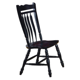 Sunset Trading Black Cherry Selections Aspen Dining Chair | Antique Black | Set of 2  | Fully Assembled