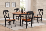 Sunset Trading Black Cherry Selections Napoleon Dining Chair | Antique Black and Cherry | Set of 2