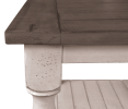 Sunset Trading Rustic French Rectangular Side End Table | Distressed White and Brown Solid Wood | Living Room Furniture