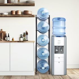 5 Tiers Water Jug Holder Single Row Water Bottle Rack For 5 Bottles Black