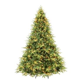 Artificial 4ft Green Christmas Tree With 856 PE PVC Mixed Branch Tips, 150L Warm White Led, Steel Wire, Hinged Premium & Foldable Base For Indoor Holi