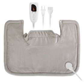 1Pc 22.4x16.3in Large Weighted Heating Pad For Neck And Shoulders Electric Fast Heating Mat Neck Wrap Cushion Pain Relief With 6 Temperature Settings