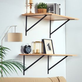 Shelf Bracket, 12 X 8 In 10 Pcs, Heavy Duty Floating Shelf Brackets, Brackets For Shelves, 3mm Thick Matte Black Triangle Shelf Bracket,Steel Shelving
