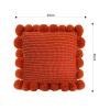 Rust Ribbed Pillow Covers with Pom Poms Soft Decorative Cushion Cases for Sofa, BedHome Dcor
