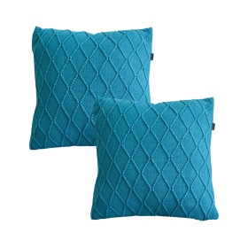 Turquoise Diamond Knit Pillowcases Soft Decorative Cushion Covers for Sofa, BedHome Dcor