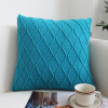 Turquoise Diamond Knit Pillowcases Soft Decorative Cushion Covers for Sofa, BedHome Dcor