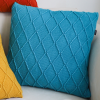 Turquoise Diamond Knit Pillowcases Soft Decorative Cushion Covers for Sofa, BedHome Dcor