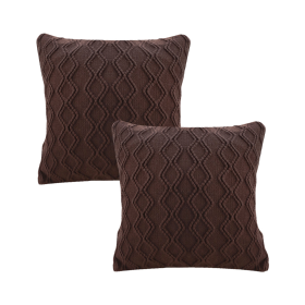 Deep Chocolate Brown Diamond Knit Pillowcases Soft Decorative Cushion Covers for Sofa, BedHome Dcor