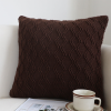 Deep Chocolate Brown Diamond Knit Pillowcases Soft Decorative Cushion Covers for Sofa, BedHome Dcor