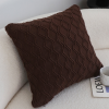 Deep Chocolate Brown Diamond Knit Pillowcases Soft Decorative Cushion Covers for Sofa, BedHome Dcor