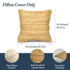 Jute Throw Pillow Covers Braided Decorative Pillow Covers Farmhouse Accent Pillows for Couch Living Room Decor 18x18 inch Natural 2Pc