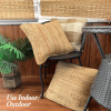 Jute Throw Pillow Covers Braided Decorative Pillow Covers Farmhouse Accent Pillows for Couch Living Room Decor 18x18 inch Natural 2Pc