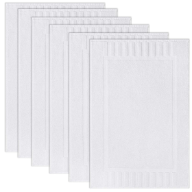 Bath Mat Bathroom Floor Towels 6 Pack 20x30 Inch Soft Absorbent Non Slip Cotton Linen Rug Set Ideal for Bathroom Shower Bedroom Kitchen Hotel Spa