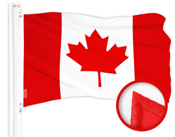 Canada Canadian Flag 2.5x4 Ft Embroidered 210D Polyester Country Flag, Embroidered Design, Indoor/Outdoor, Vibrant Colors, Brass Grommets, High Qualit