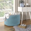 Recycled Cotton Rope Storage Basket 21.7 x 21.7 x 13.8 Inch Extra Large Basket for Cushions Blanket Pillows Toys Stylish and Eco Friendly Living Room