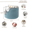 Recycled Cotton Rope Storage Basket 21.7 x 21.7 x 13.8 Inch Extra Large Basket for Cushions Blanket Pillows Toys Stylish and Eco Friendly Living Room
