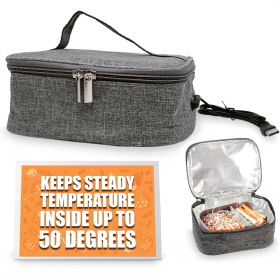 Insulated Lunch Bag for Men Small Lunch Box for Women 3.5 x 7.09 x 5.12 inch with Heat Resistant 3 Layers Fabric Thermo Reflective Lining Keeps Food W