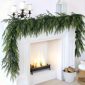 1 Piece1.8m Green Artificial Pine Branch Wreath - Perfect For Christmas, Holiday Fireplace And Window Decorations, For Indoor,outdoor Use