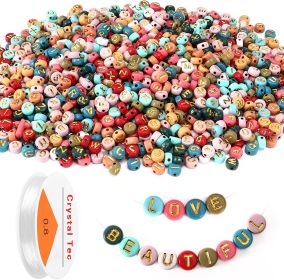 Multicolor Acrylic Alphabet Loose Bead, 4 X 7 Mm, 1900 Count