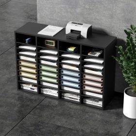 Wood Literature Organizer, 36 Compartments, File Sorter With Removable Shelves, Mailboxes Slot For Office Home Classroom Mailrooms Organization, EPA C