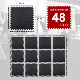 24 Inch W X 24 Inch L X 0.5 Inch EVA Foam Interlocking Gym, Exercise Floor Tiles, 48 Sq Ft, 12 Tiles