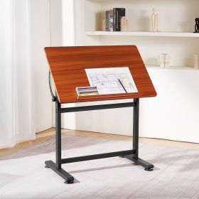 Drafting Table Adjustable 0Â°â€“90Â° Tilt Wooden Drawing Desk With H-Frame