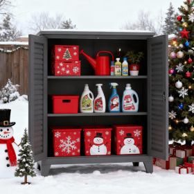 47'' Tall Metal Tool Storage Cabinet, With Ample Storage Space For Garage,Warehouse,Garden,Office, Living Room,Bathroom,Utility Room Slate