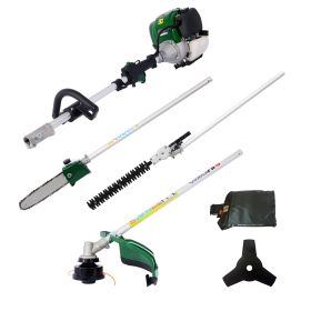 4 In 1 Multi-Functional Trimming Tool, 38CC 4 Stroke Garden Tool System With Gas Pole Saw, Hedge Trimmer, Grass Trimmer, And Brush Cutter EPA Complian