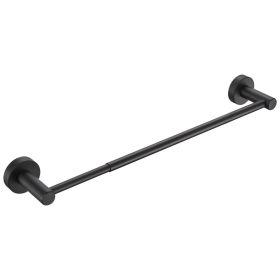 16-27 In Adjustable Expandable Towel Bar For Bathroom Kitchen Thicken Space Aluminum Wall Mount Matte Black
