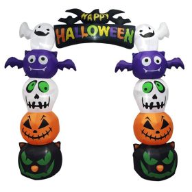 8.2ft Stacking Head Arch, 7pcs White LED Lights, Halloween Inflatable Decoration 12V