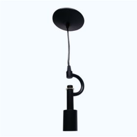 Satin Black Pendant Light Fixture For 3 Lights, Vintage Ceiling Hanging Light Fixture With Fabric Cord For Home Lightning