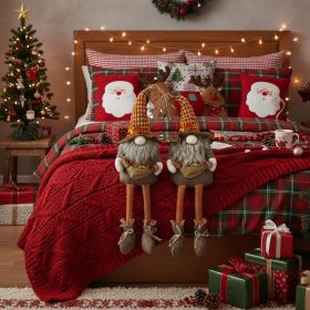 2PCS Set Christmas Gnome Decorations 10.2x8.7x24.5in Cozy Sitting Brown Gnomes With Maple Leaves, Ideal For Fall And Thanksgiving Display Perfect Seas