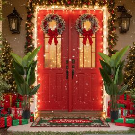 2PCS Set 5.2ft Tall Artificial Plant Faux Tropical Natural Palm Tree In Pot For Indoor Outdoor Home Office Garden Decor