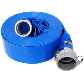 3X100FT Pool Backwash Hose, Heavy Duty Reinforced Blue PVC Lay Flat Water Discharge Pump Hoses For Swimming Drain Pools And Clean Filters, With Alumin