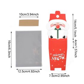 3D Christmas Goody Gift Boxes With Transparent Bags For Holiday Xmas Goodie Paper Boxes, School Classroom Party Favor Supply, Santa Claus Design Candy