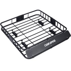 Rooftop Cargo Carrier Basket Motoring Roof Rack,Top Mount Roof Rack 43 Black Steel
