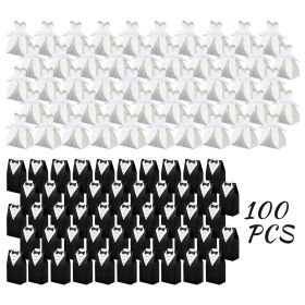 100 Wedding Favor Candy Boxes, Dress And Tuxedo Candy Chocolate Gift Boxes, Paper Candy Boxes With Ribbons, Bridal Party Table Decorations, Suitable F