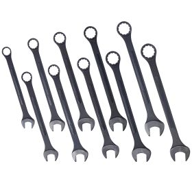 SAE Jumbo Combination Wrench Set Extra Large,10 PC SAE Black-Oxide Jumbo Combo Wrench Set  1-5 16 - 2 With Pouch