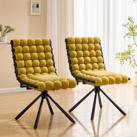 Set Of 2 Bubble Chair Ball Chain Chair Velvet Dining Chairs With Black Legs, Modern Tufted Accent Chairs For Dining Room & Kitchen