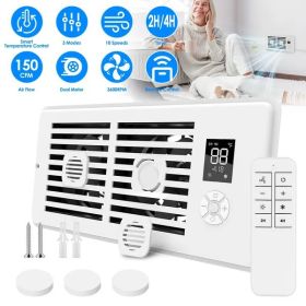 Register Booster Fan Smart AC Vent Booster Fan Fits Register Holes With 3 Modes 10 Speeds 2H 4H Timer LCD Screen 2 Scent Diffuser Slots Remote Control
