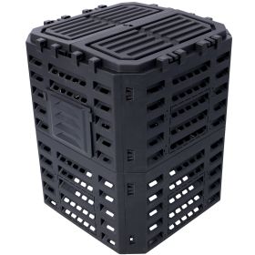 Garden Composter Bin Made From Recycled Plastic  90 Gallons 340Liter Large Compost Bin  Create Fertile Soil With Easy Assembly, Lightweight, Aerating