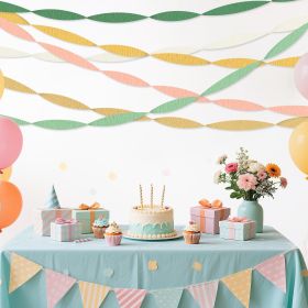 Wedding Party Crepe Paper Decorations, 6 Rolls Crepe Paper Streamers In Olive Green Brown Dark Green Gold Peach White Streamers For Bridal Wedding Bir