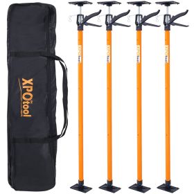 4 Pack Adjustable Support Pole,Steel 3rd Hand Support System,Support Rod For Jacks Cargo Bars Drywalls,Cabinet Jacks For Installing Cabinets,Extends F