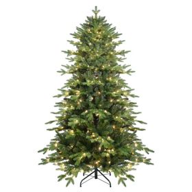 Artificial 4ft Green Christmas Tree With 1071 PE PVC Mixed Branch Tips, 150L Warm White Led, Steel Wire, Hinged Premium & Foldable Base For Indoor Hol