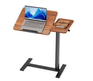 Adjustable Overbed Table With Wheels, Mobile Rolling Laptop Desk, Tilting Bedside Table For Laptop, Bed, Sofa, And Office Use