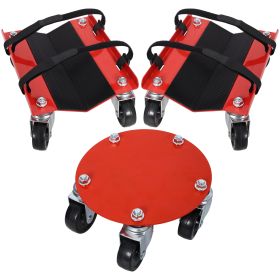 Snowmobile Dolly Heavy Duty V-Slide With 2.5Swivel Casters And Rubber Pad Protecting Skis 1500Lbs Capacity,red Color